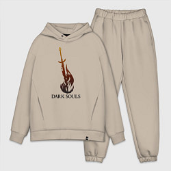 Мужской костюм оверсайз Dark Souls - Bonfire, цвет: миндальный