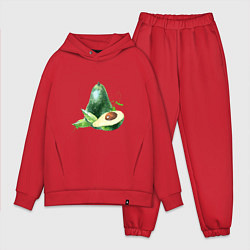 Мужской костюм оверсайз Акварельное авокадо, цвет: красный