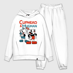 Мужской костюм оверсайз Cuphead & Mugman, цвет: белый