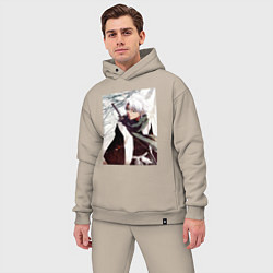 Мужской костюм оверсайз Hitsugaya Toshiro, цвет: миндальный — фото 2