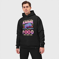 Мужской костюм оверсайз Anime Video Games Or Food, цвет: черный — фото 2