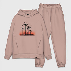 Мужской костюм оверсайз Palm tree, цвет: пыльно-розовый