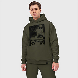 Мужской костюм оверсайз Токийский Гуль, цвет: хаки — фото 2