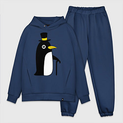 Мужской костюм оверсайз Пингвин в шляпе цвета тёмно-синий — фото 1