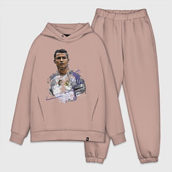 Мужской костюм оверсайз Cristiano Ronaldo Manchester United Portugal, цвет: пыльно-розовый