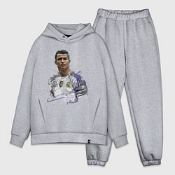 Мужской костюм оверсайз Cristiano Ronaldo Manchester United Portugal цвета меланж — фото 1