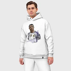 Мужской костюм оверсайз Cristiano Ronaldo Manchester United Portugal, цвет: белый — фото 2
