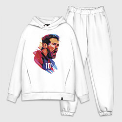 Мужской костюм оверсайз Lionel Messi Barcelona Argentina Football, цвет: белый