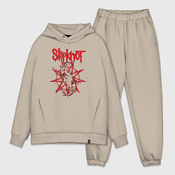 Мужской костюм оверсайз Slipknot Slip Goats Art, цвет: миндальный