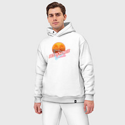 Мужской костюм оверсайз Retrowave style, цвет: белый — фото 2