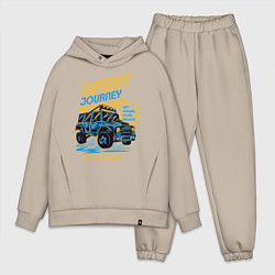 Мужской костюм оверсайз Авто внедорожник, цвет: миндальный