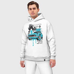 Мужской костюм оверсайз Vintage Cars, цвет: белый — фото 2