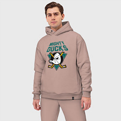 Мужской костюм оверсайз Анахайм Дакс, Mighty Ducks, цвет: пыльно-розовый — фото 2