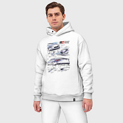 Мужской костюм оверсайз Toyota Gazoo Racing sketch, цвет: белый — фото 2