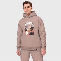 Мужской костюм оверсайз Кадзуха в деле, цвет: пыльно-розовый — фото 2