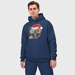 Мужской костюм оверсайз Christmas Dog, цвет: тёмно-синий — фото 2
