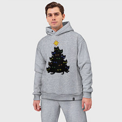 Мужской костюм оверсайз НовоКОТняя елка, цвет: меланж — фото 2