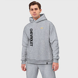 Мужской костюм оверсайз Шевроле Логотип, цвет: меланж — фото 2