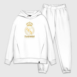 Мужской костюм оверсайз Real Madrid gold logo, цвет: белый