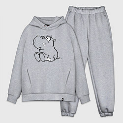 Мужской костюм оверсайз Бегемотик детский cotton theme, цвет: меланж