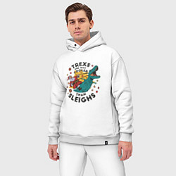 Мужской костюм оверсайз T-Rex Christmas, цвет: белый — фото 2