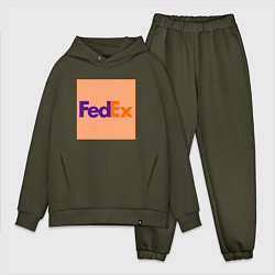Мужской костюм оверсайз Fed Ex, цвет: хаки