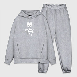 Мужской костюм оверсайз Stray: White Logo, цвет: меланж