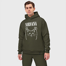 Мужской костюм оверсайз Nirvana Rock Cat, НИРВАНА, цвет: хаки — фото 2