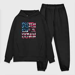 Мужской костюм оверсайз System of a Down Флаг США, цвет: черный