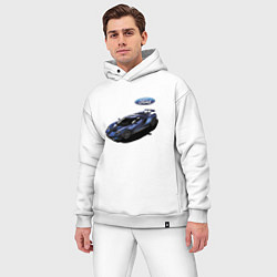 Мужской костюм оверсайз Ford Racing team Motorsport цвета белый — фото 2