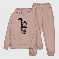 Мужской костюм оверсайз КОШКА С ПУШИСТЫМ ХВОСТОМ, цвет: пыльно-розовый