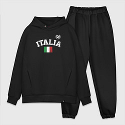Мужской костюм оверсайз Футбол Италия, цвет: черный