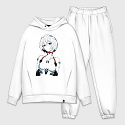 Мужской костюм оверсайз Рей Аянами Rei Ayanami Ева Евангелион, цвет: белый