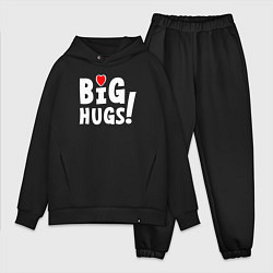 Мужской костюм оверсайз Big hugs! Крепкие объятия!, цвет: черный