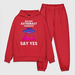 Мужской костюм оверсайз Ancient Astronaut Theorist Say Yes, цвет: красный