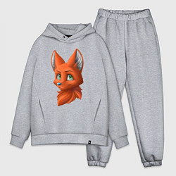Мужской костюм оверсайз Милая лисичка Cute fox, цвет: меланж