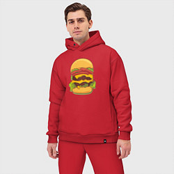 Мужской костюм оверсайз Самый вкусный гамбургер, цвет: красный — фото 2