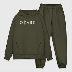 Мужской костюм оверсайз Ozark white logo, цвет: хаки