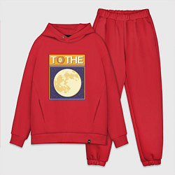 Мужской костюм оверсайз Биткоин до Луны Bitcoint to the Moon, цвет: красный