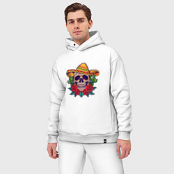Мужской костюм оверсайз Skull - Mexico, цвет: белый — фото 2