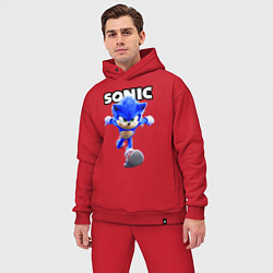 Мужской костюм оверсайз Sonic the Hedgehog 2022, цвет: красный — фото 2