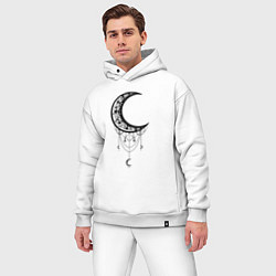 Мужской костюм оверсайз Луна Оберег в стиле Мандала, цвет: белый — фото 2