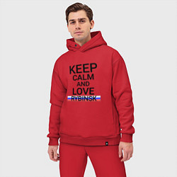 Мужской костюм оверсайз Keep calm Rybinsk Рыбинск, цвет: красный — фото 2
