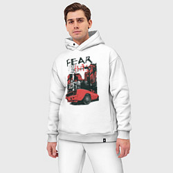 Мужской костюм оверсайз Fear This футболка, цвет: белый — фото 2