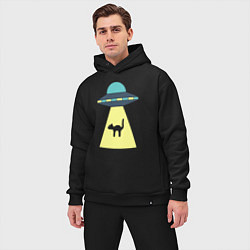 Мужской костюм оверсайз Похищение кота, цвет: черный — фото 2