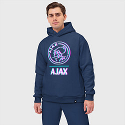 Мужской костюм оверсайз Ajax FC в стиле glitch, цвет: тёмно-синий — фото 2