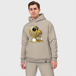 Мужской костюм оверсайз Разложившийся Гомер Симпсон - ужас, цвет: миндальный — фото 2