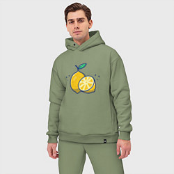 Мужской костюм оверсайз Вкусные Лимончики, цвет: авокадо — фото 2