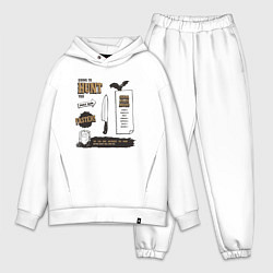 Мужской костюм оверсайз Going to hunt you, цвет: белый