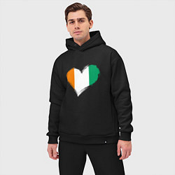 Мужской костюм оверсайз Сердце - Ирландия, цвет: черный — фото 2